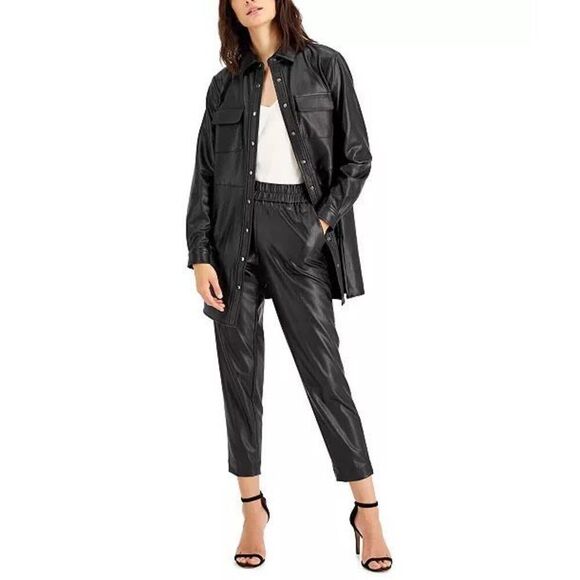 Anne Klein Faux Leather Jacket - Size Large - Picture 5 of 14